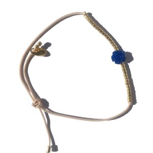 bracelet rose et perles – bleu