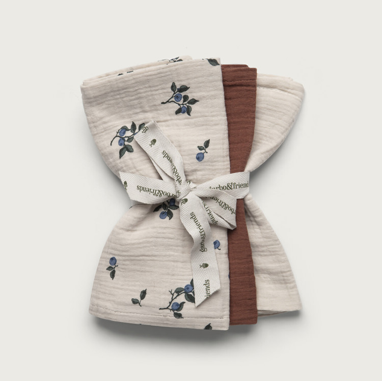 Set de 3 langes myrtille Blueberry