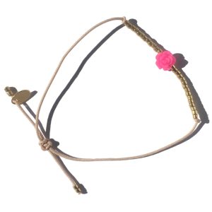 bracelet rose et perles – rose