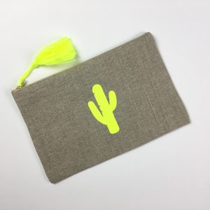 Pochette lin cactus
