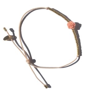 bracelet rose et perles – rose tendre
