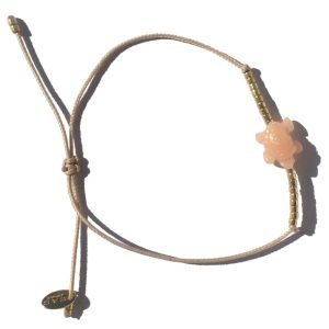 bracelet tortue et perles – rose nude