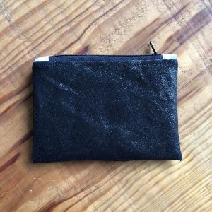 Porte monnaie zippé à paillettes noir