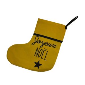 Botte “Joyeux Noël” – jaune moutarde