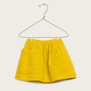jupe en gaze de coton – jaune moutarde