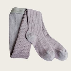 Collants brillants gris