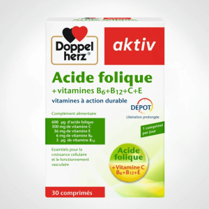 Aktiv Acide folique + vitamines B6 + B12+ C + E DOPPELHERZ 30 comprimes