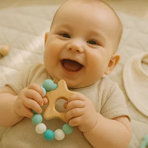 Anneau de Dentition Etoile Bleu