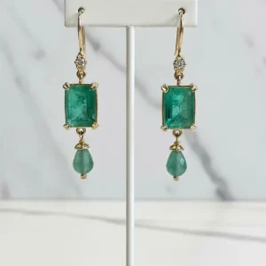 Boucles d’Oreilles Émeraude