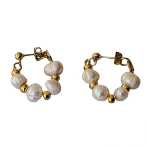 Boucles perles naturelles plaqué or 18k