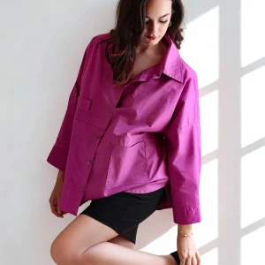 Chemise oversize Venise –Purple