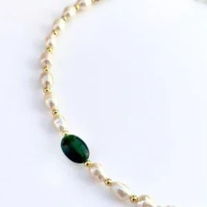 Choker Agate Verte et Joher