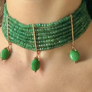 Choker Émeraude Bohème