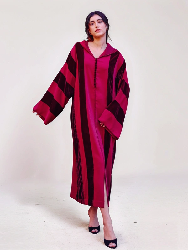 Djellaba Rayé Avec Akaad 5 coloris