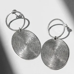 Grey Half Spiral Earrings