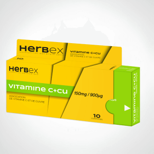 HERBEX Vitamine C+Cu 10 comprimes