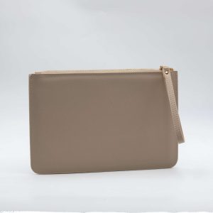 Pochette Beige Aspect Cuir