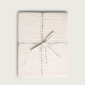 Drap-housse mousseline de coton ivoire 140x190cm