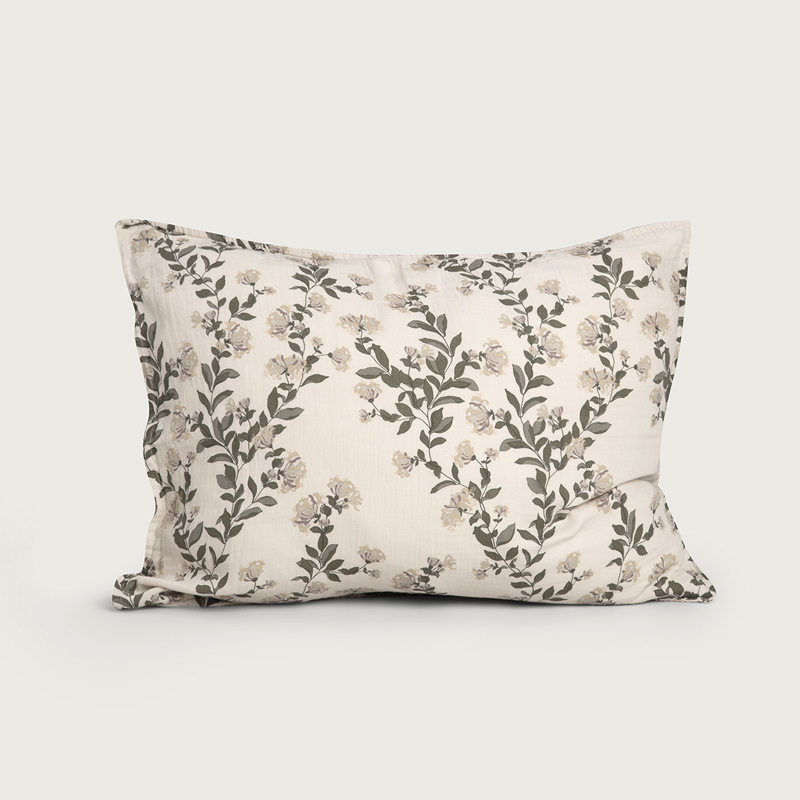 Taie d’oreiller en mousseline de coton Honeysuckle