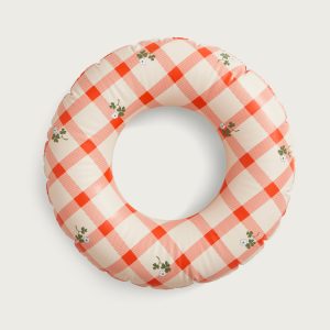 petite bouée Vichy rouge et fleurie