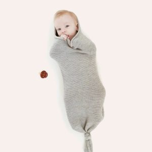 Cocon en laine mérinos gris chiné