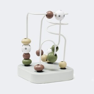 Mini jeu de perles vert en bois