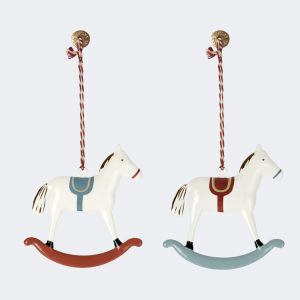 Décorations de Noël cheval à bascule en métal