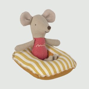 Mini bateau de plage rayé jaune