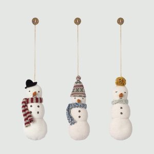 Ensemble de 3 bonhommes de neige à suspendre