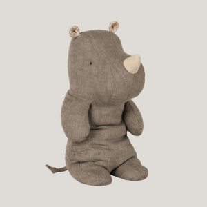 Doudou rhino gris chiné medium