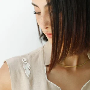 Robe sans manches en Lin Beige avec Grandes Fentes